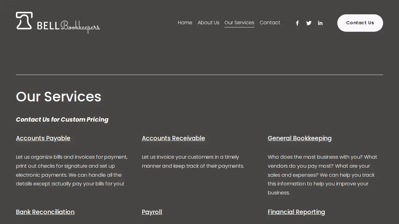 BELL Bookkeepers page