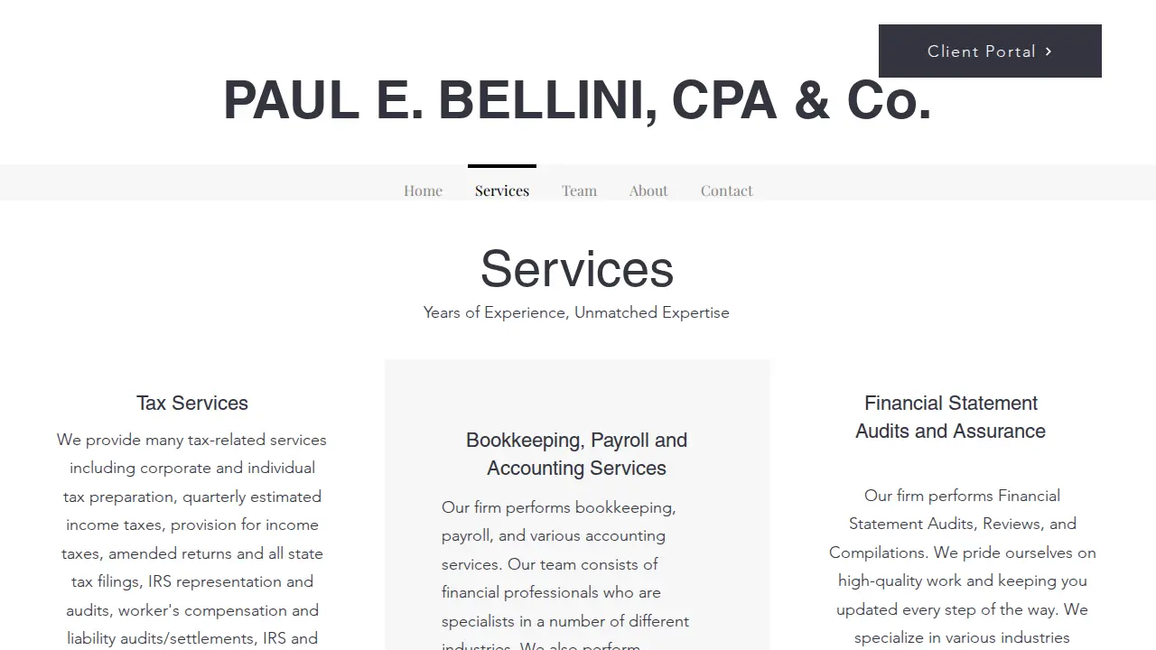 Paul E. Bellini, CPA, MS (Taxaccounting Resources, LLC) page
