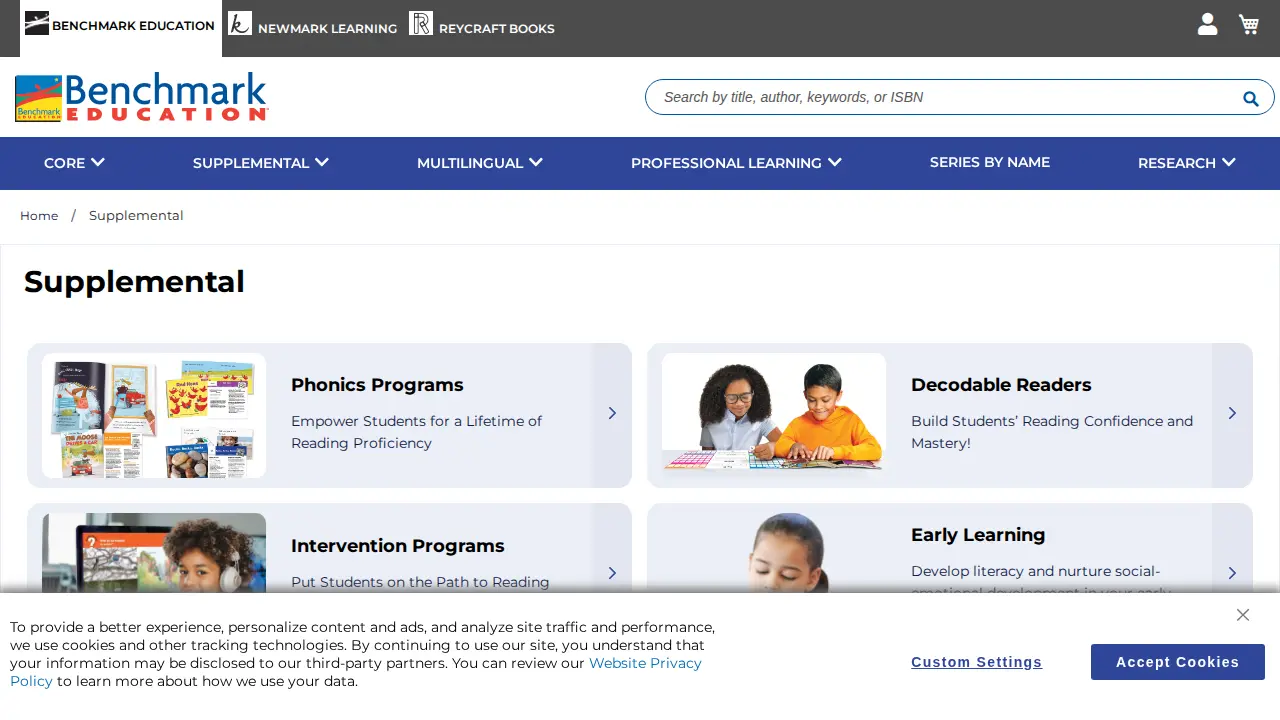 Benchmark Education Company Fulfillment Center page