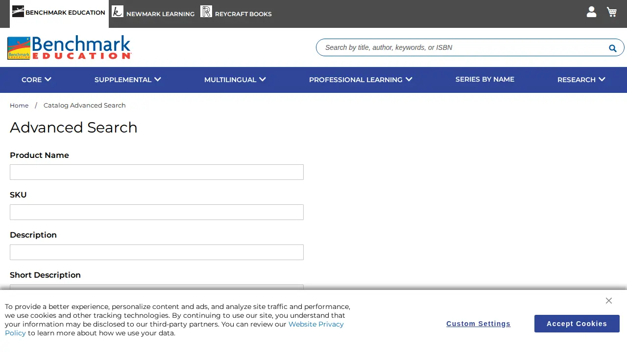 Benchmark Education Company Fulfillment Center page