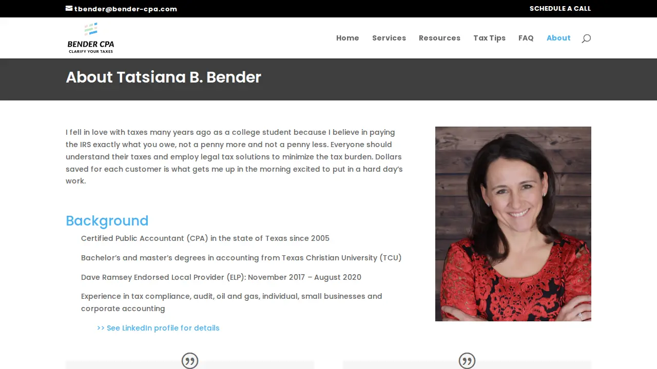 Bender CPA page