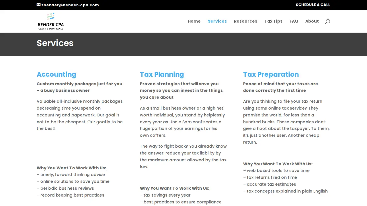 Bender CPA page