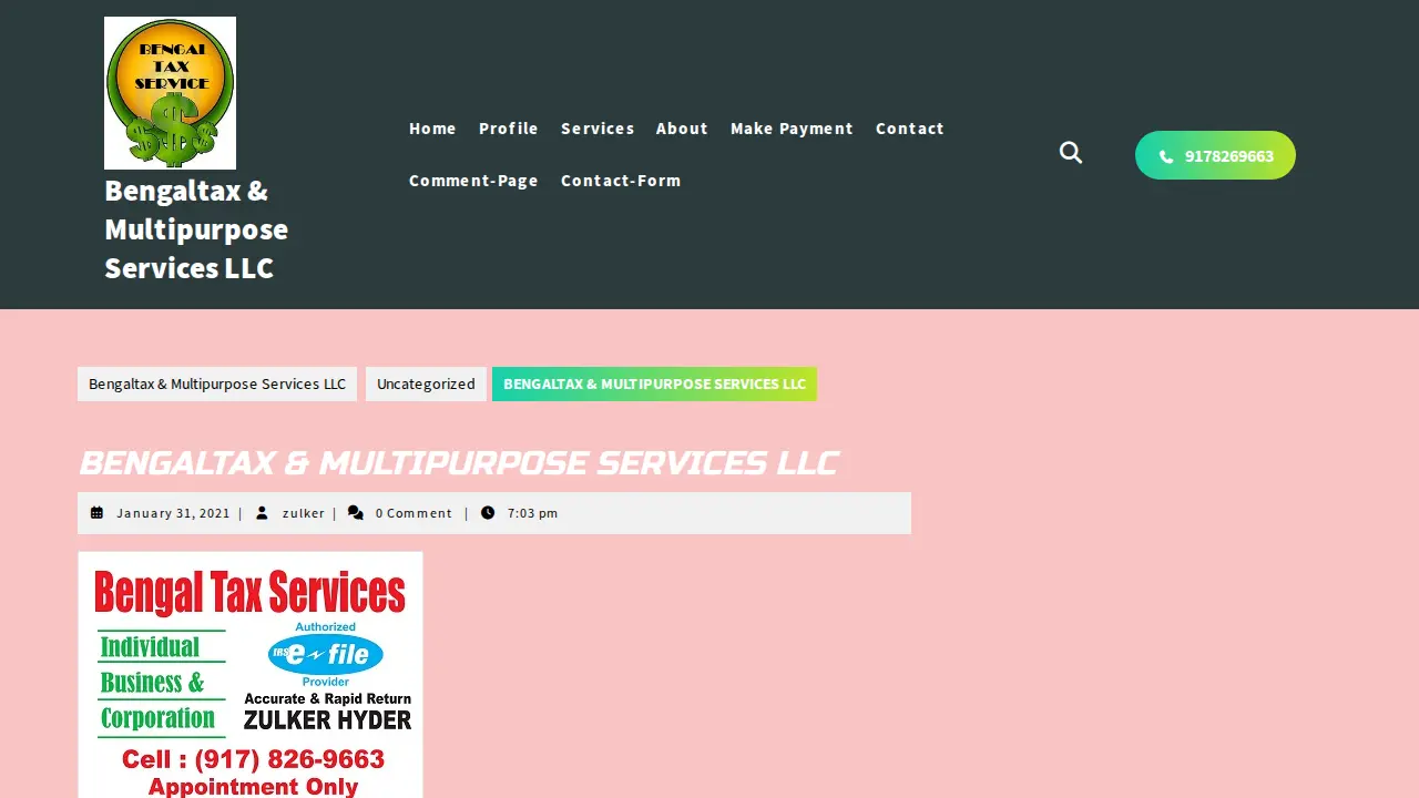 Bengaltaxservice page