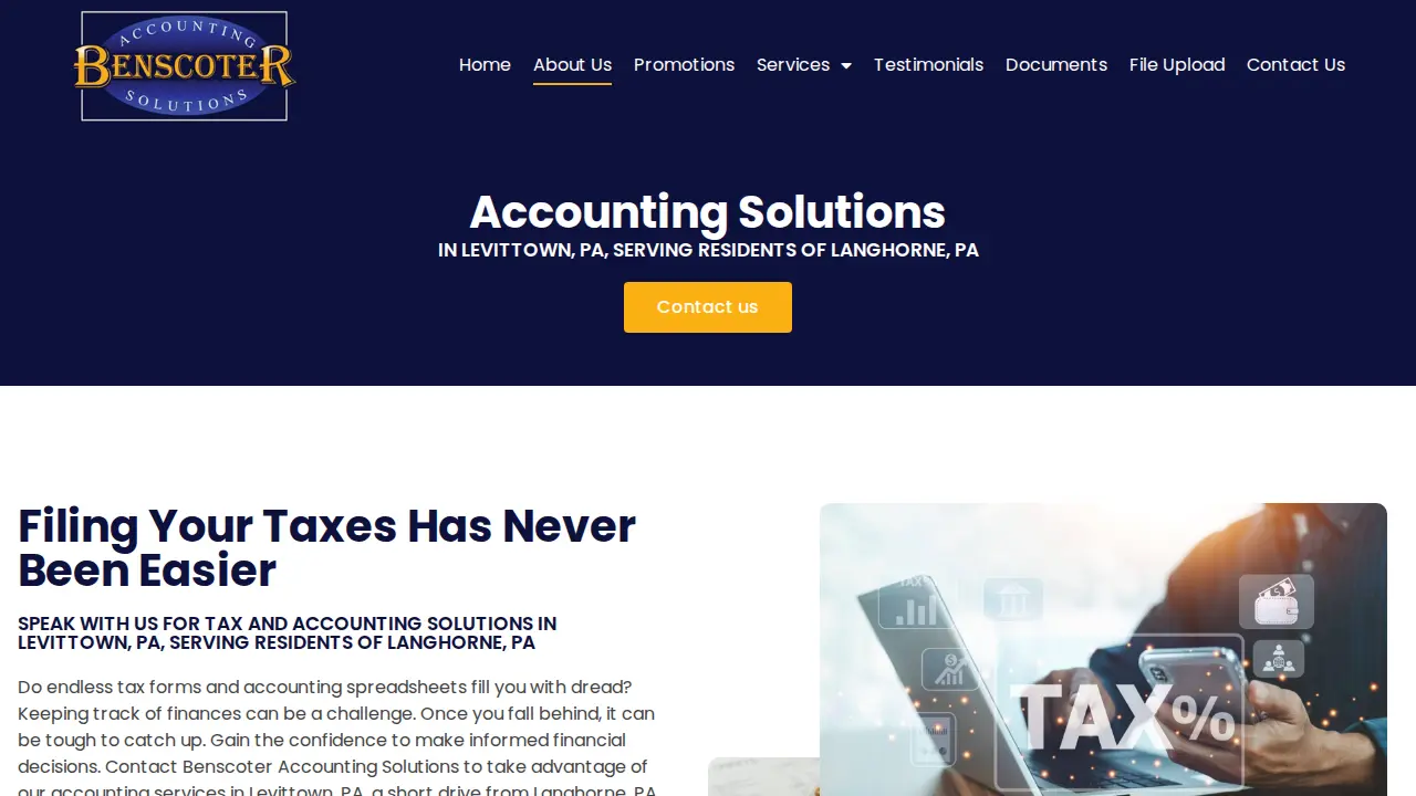 Benscoter Accounting Solutions page
