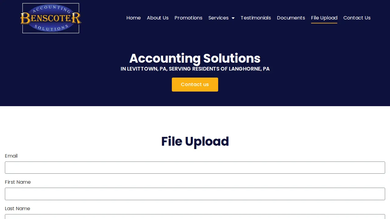 Benscoter Accounting Solutions page
