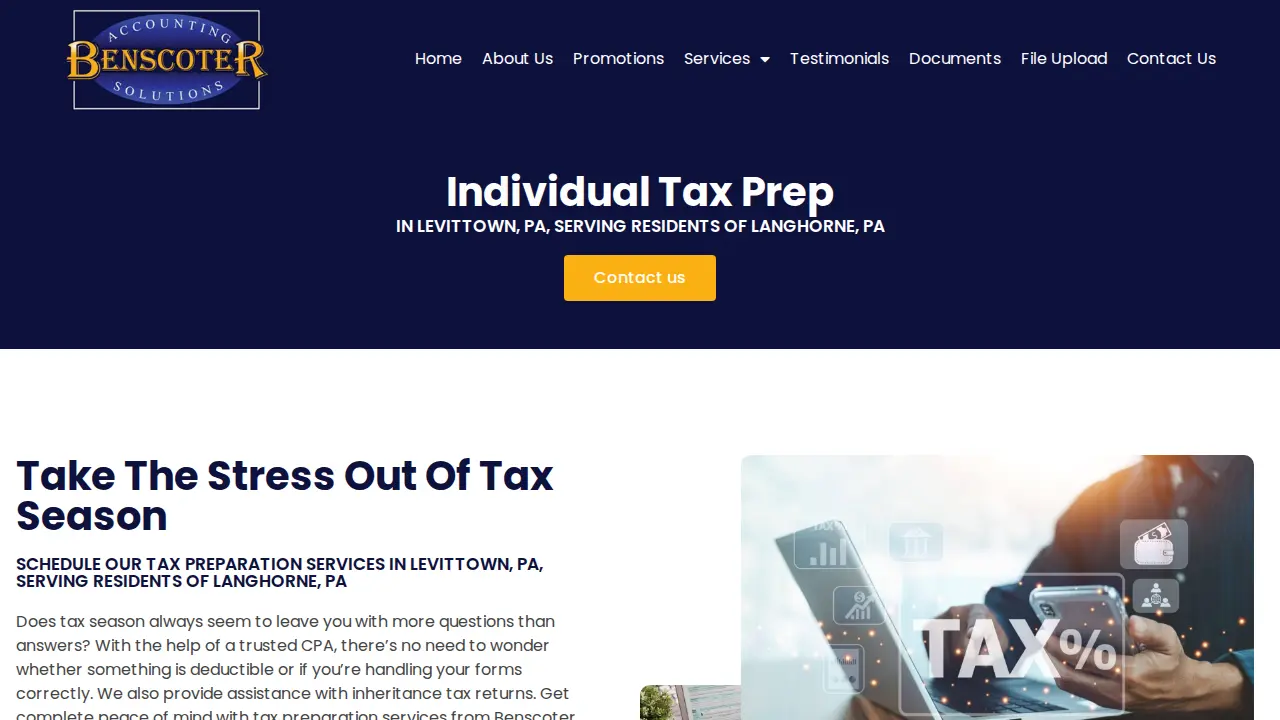 Benscoter Accounting Solutions page