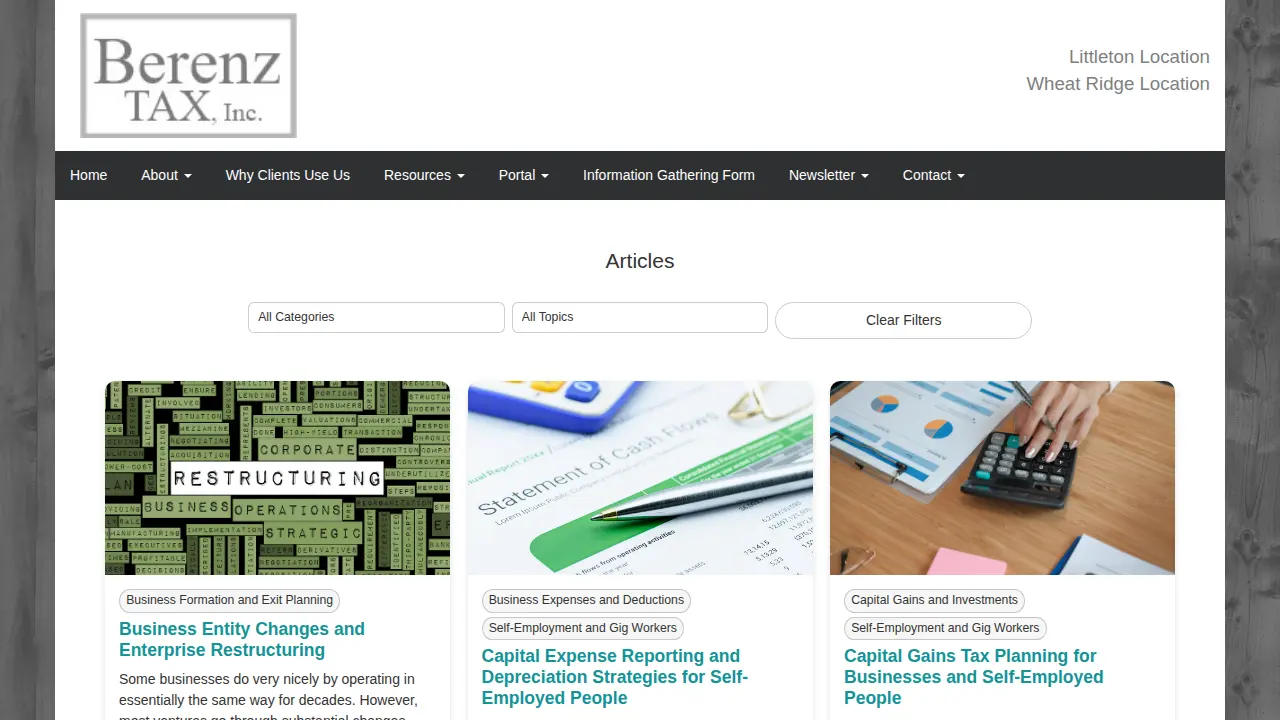 Berenz Tax, Inc page
