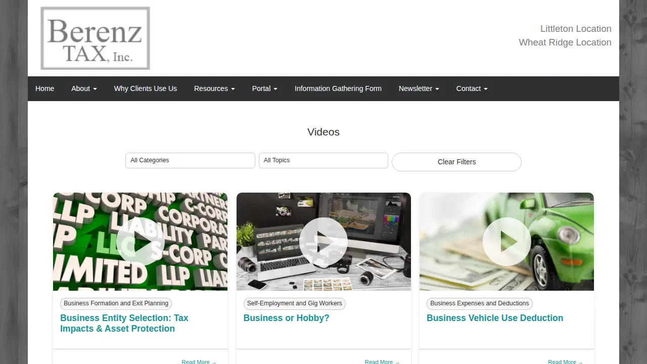 Berenz Tax, Inc page