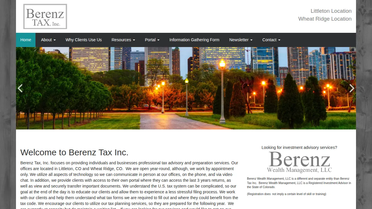 Berenz Tax, Inc website