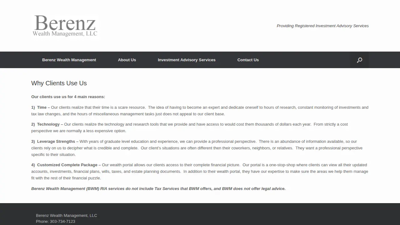 Berenz Wealth Management, LLC page