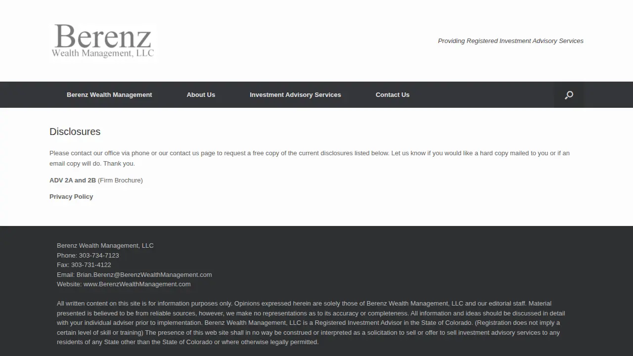 Berenz Wealth Management, LLC page