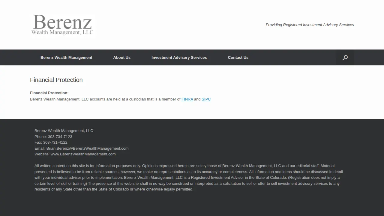 Berenz Wealth Management, LLC page