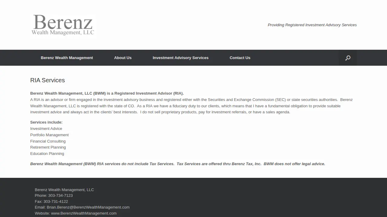 Berenz Wealth Management, LLC page