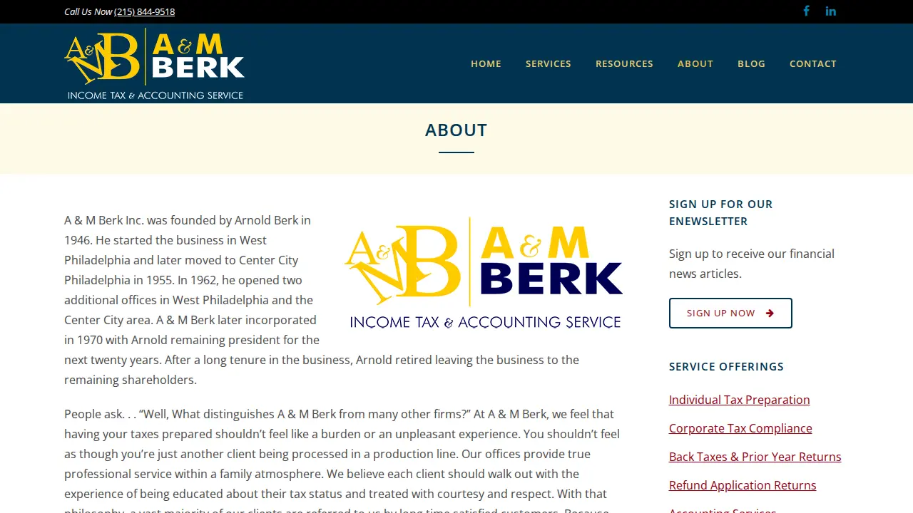 A & M Berk Tax Service Inc page
