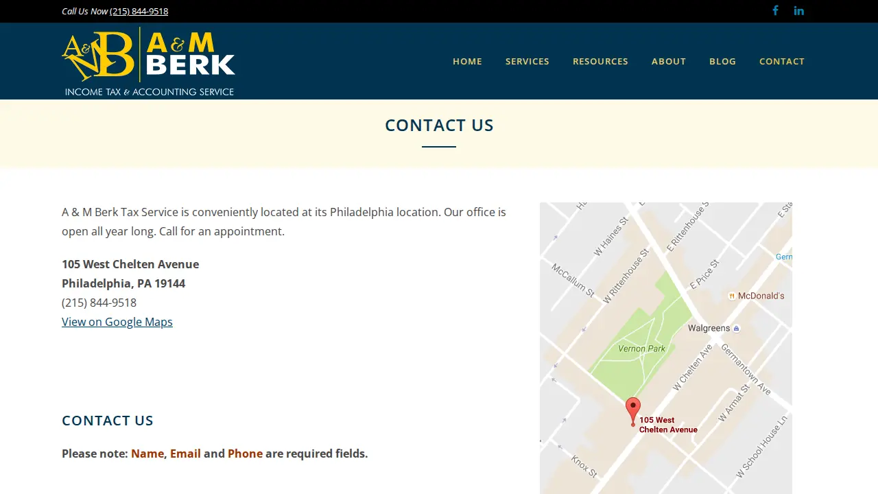 A & M Berk Tax Service Inc page