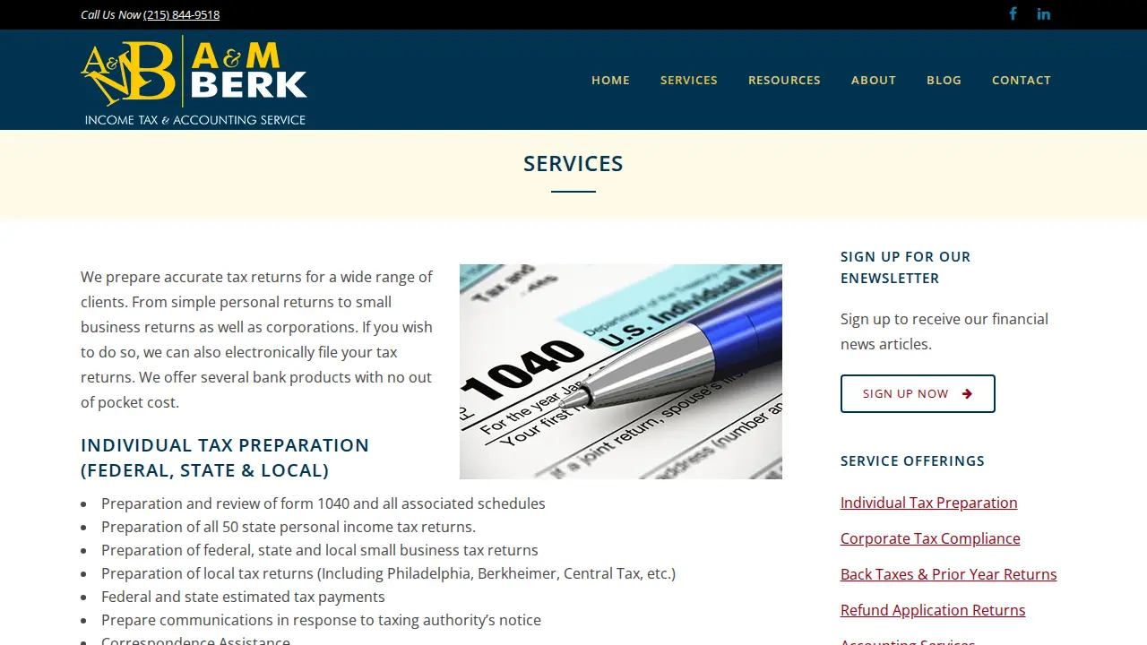 A & M Berk Tax Service Inc page