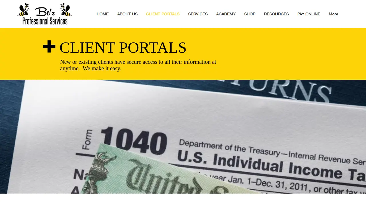 Be's Professional Services page