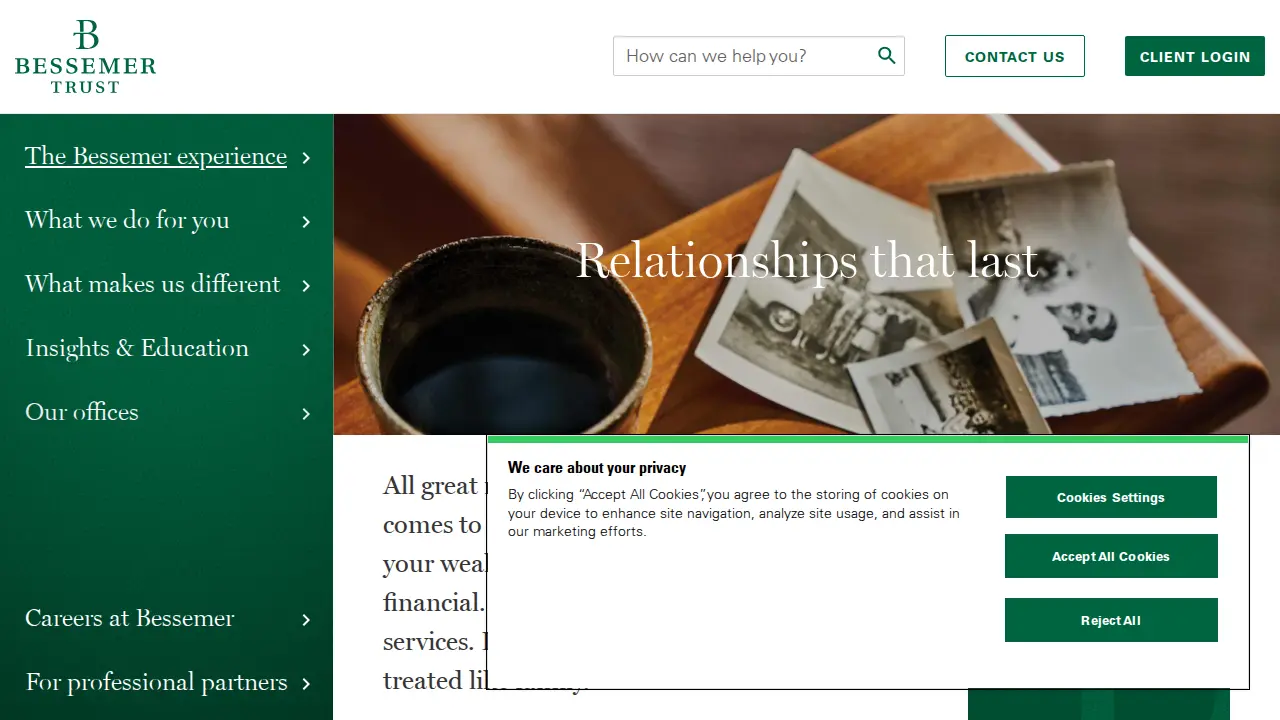 Bessemer Trust Private Wealth Management Wilmington DE page