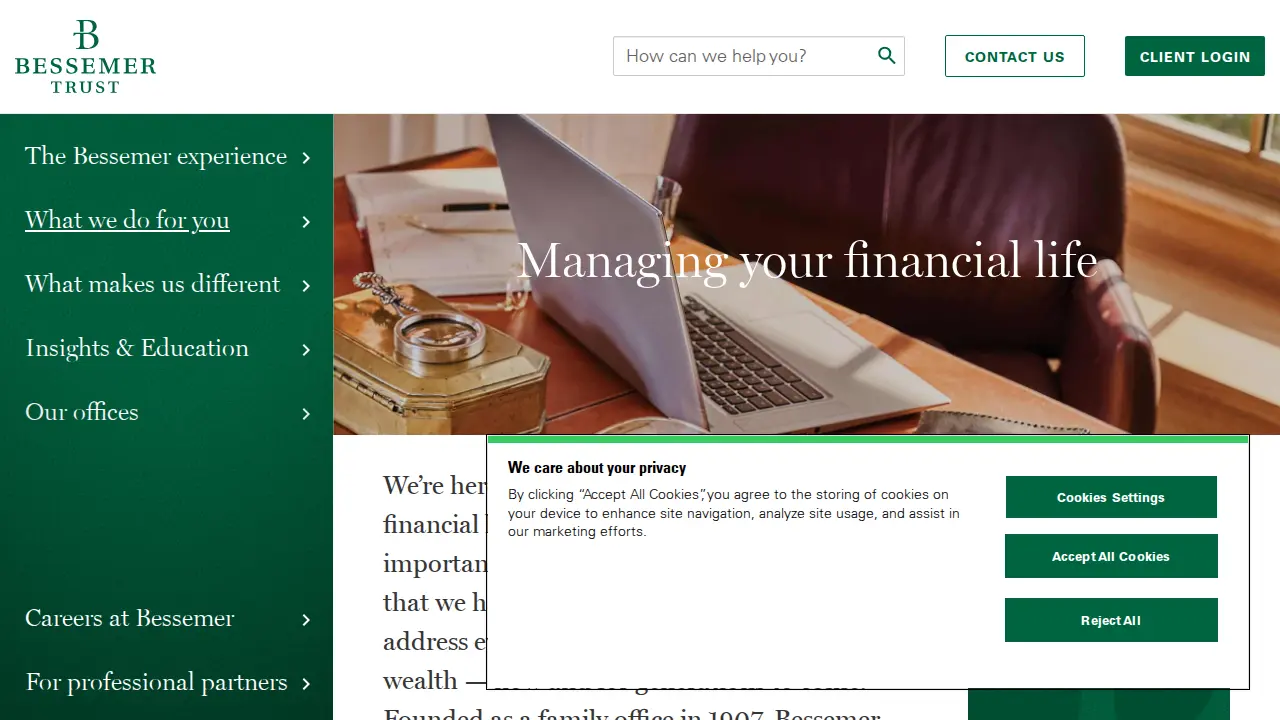 Bessemer Trust Private Wealth Management Wilmington DE page