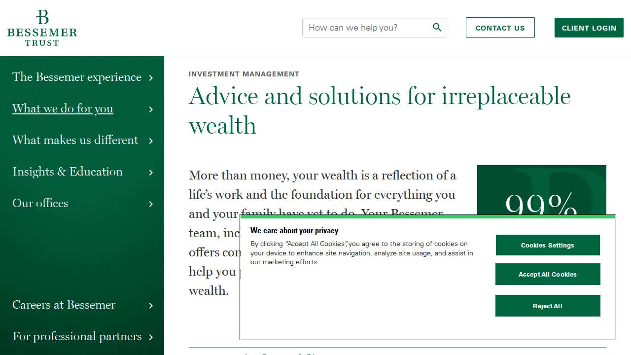 Bessemer Trust Private Wealth Management Wilmington DE page