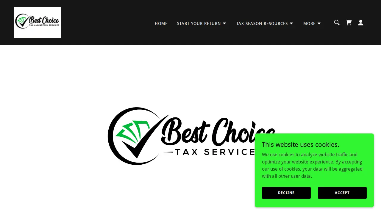 Best Choice Tax Services page
