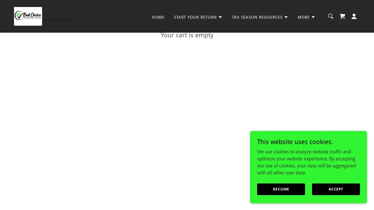 Best Choice Tax Services page