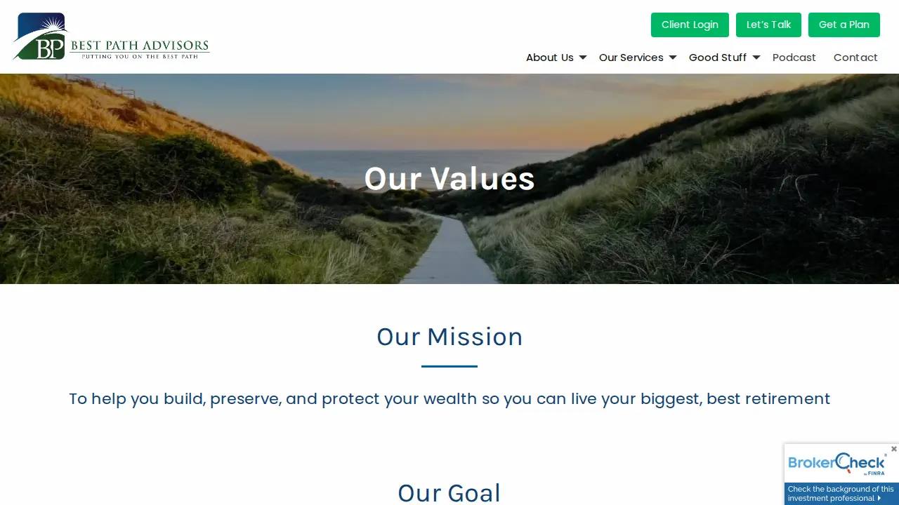 Best Path Advisors page