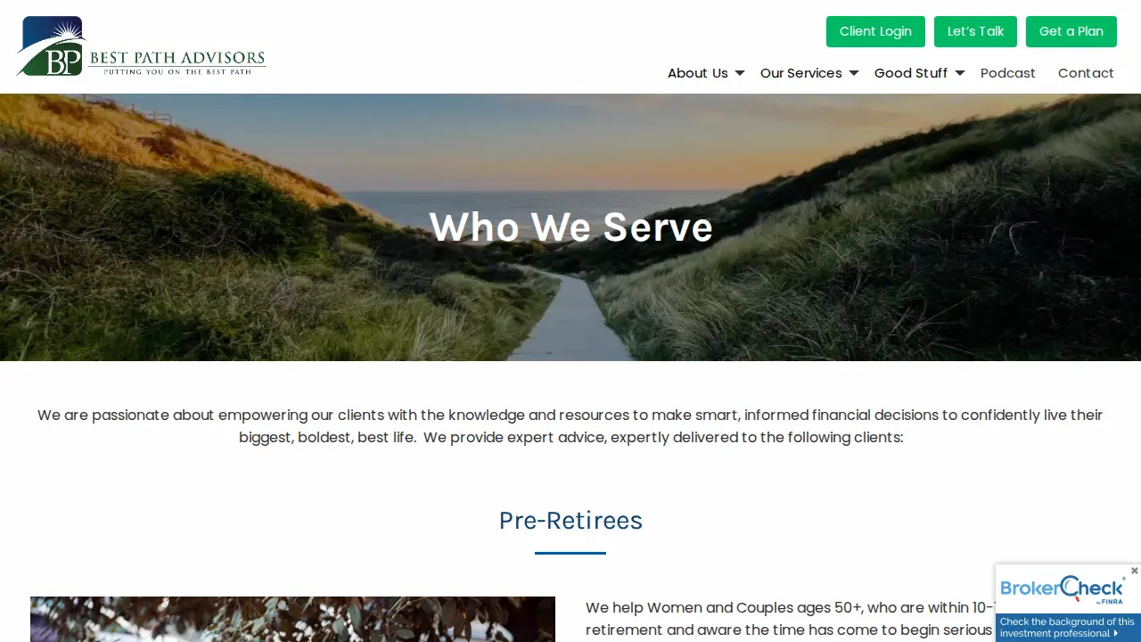 Best Path Advisors page