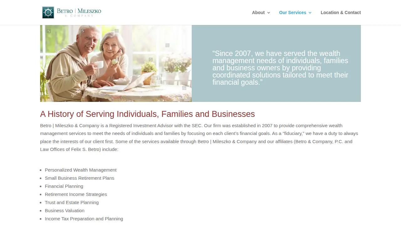 Betro Mileszko & Company page
