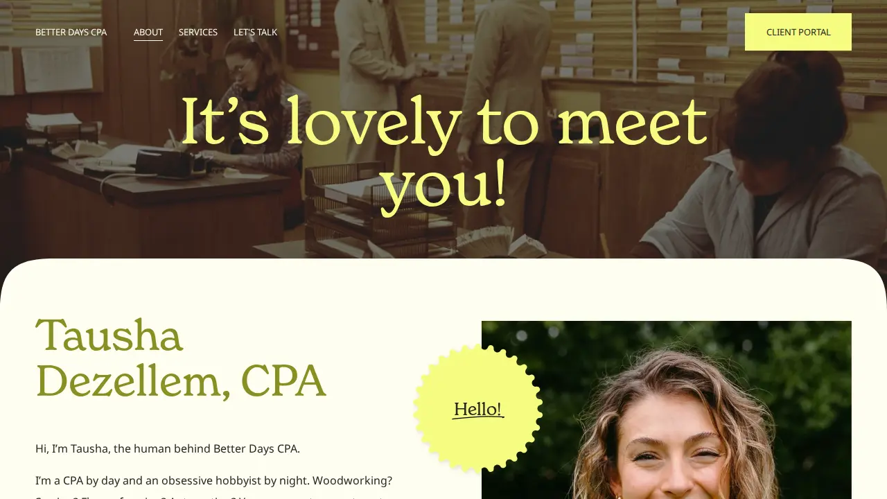 Better Days CPA page