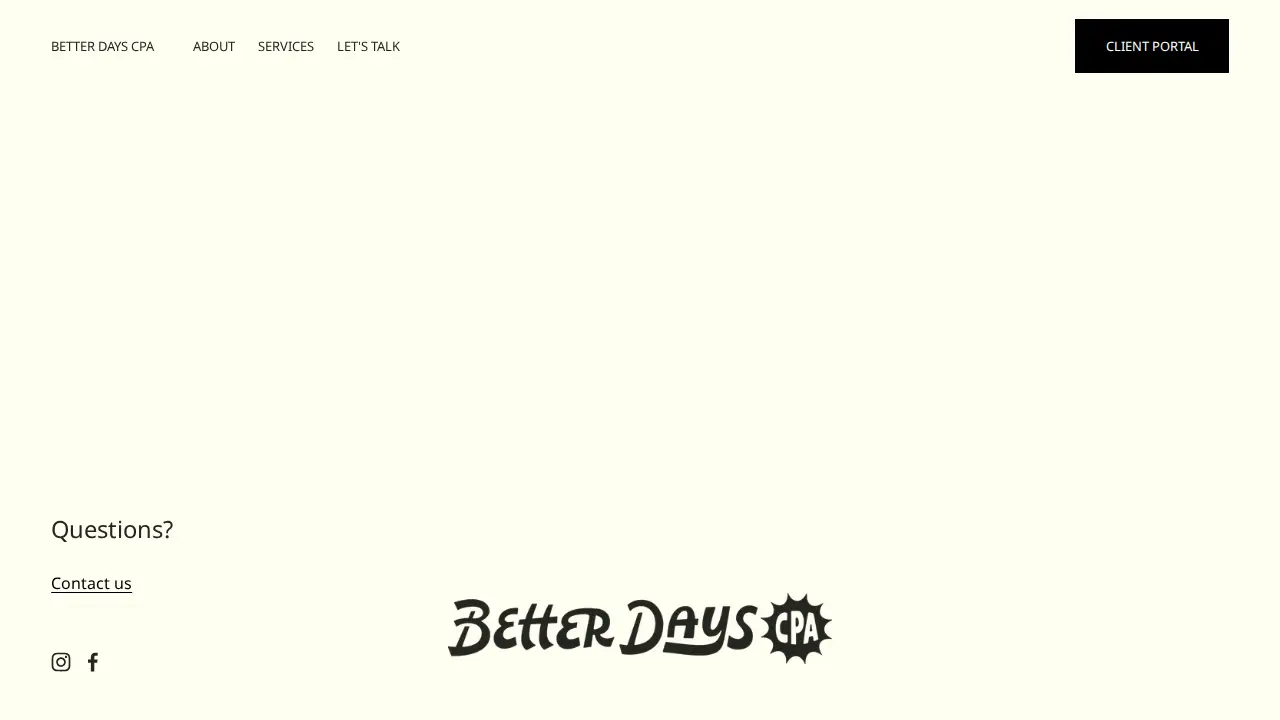 Better Days CPA page