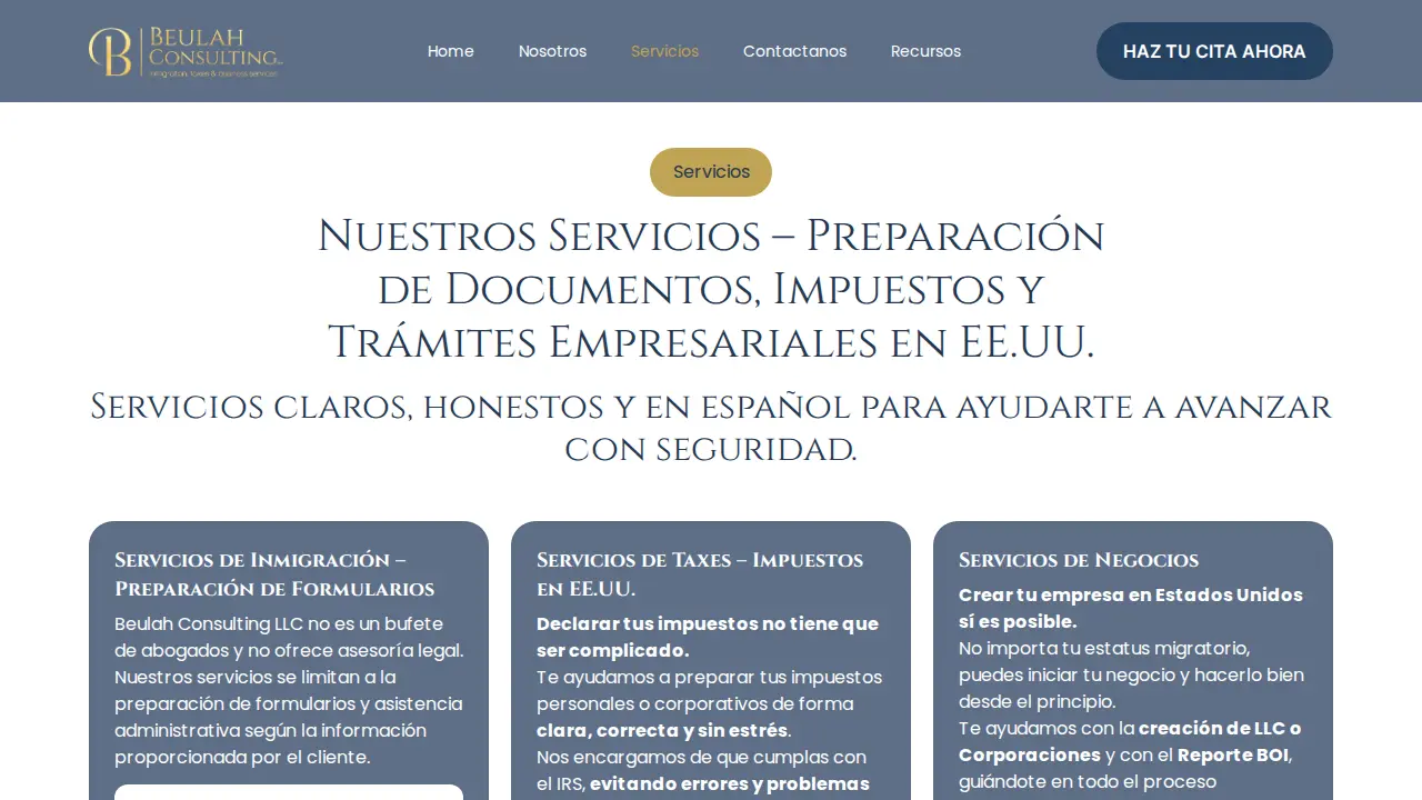 Beulah Consulting page