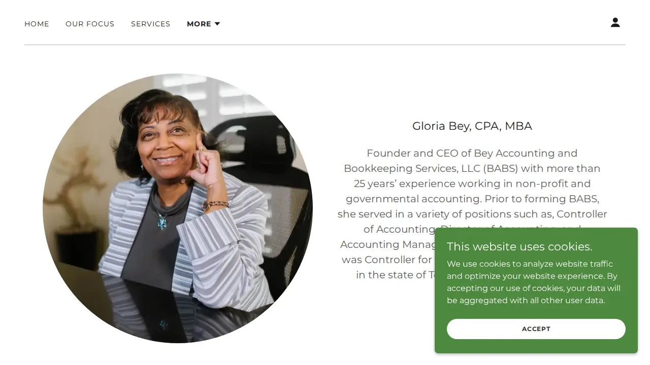 Bey Accounting and Bookkeeping Services, A CPA Firm page
