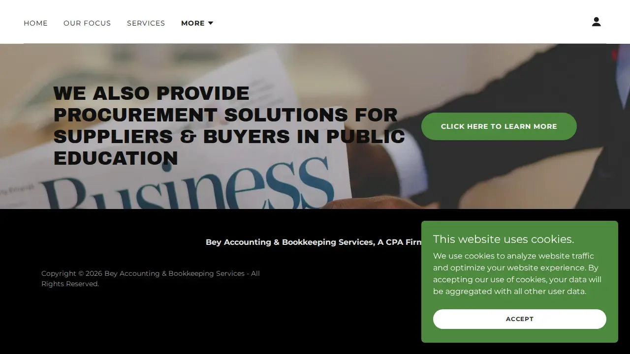 Bey Accounting and Bookkeeping Services, A CPA Firm page
