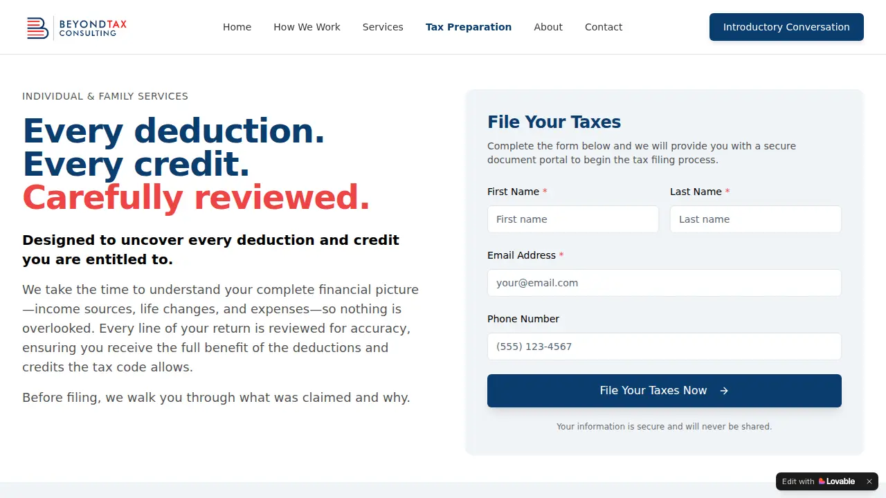 BeyondTax Consulting, LLC page