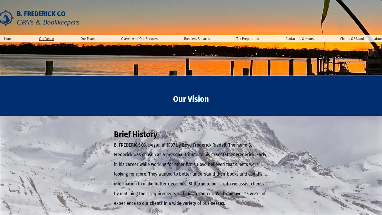 B. FREDERICK CO. CPAS page