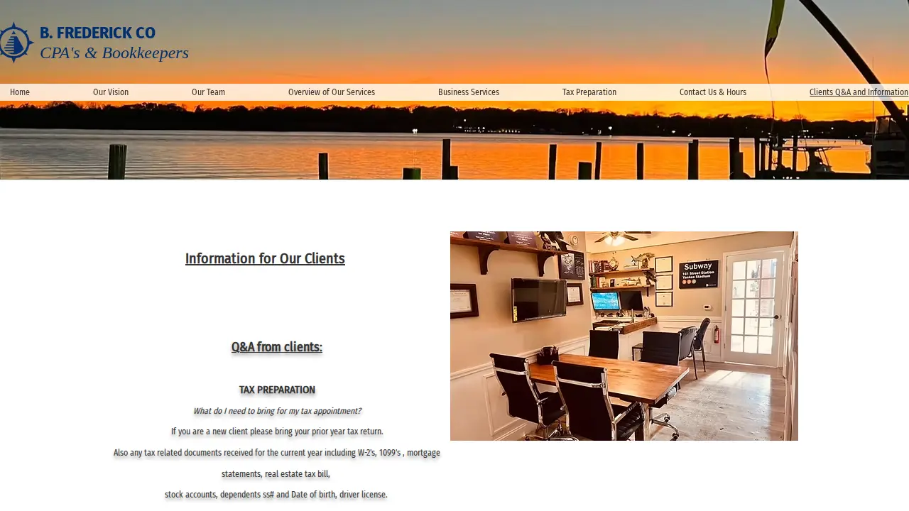 B. FREDERICK CO. CPAS page