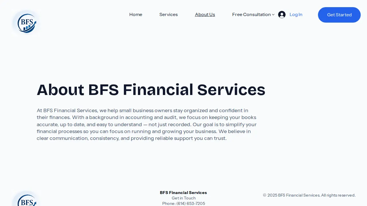 BFS Financial Services page