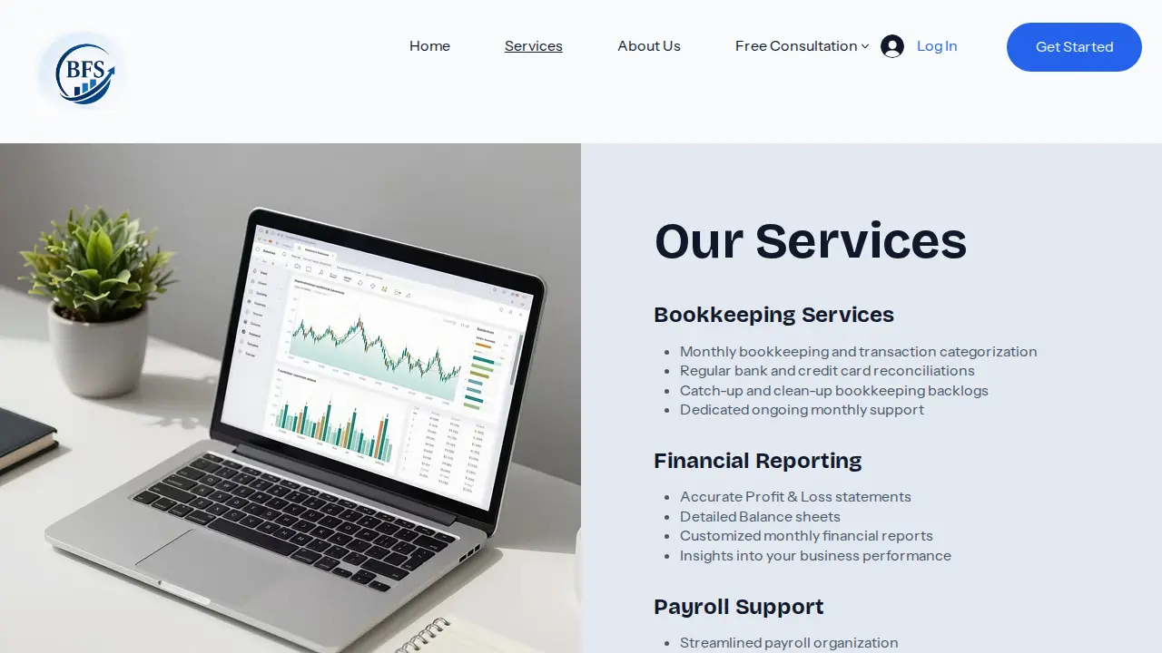 BFS Financial Services page