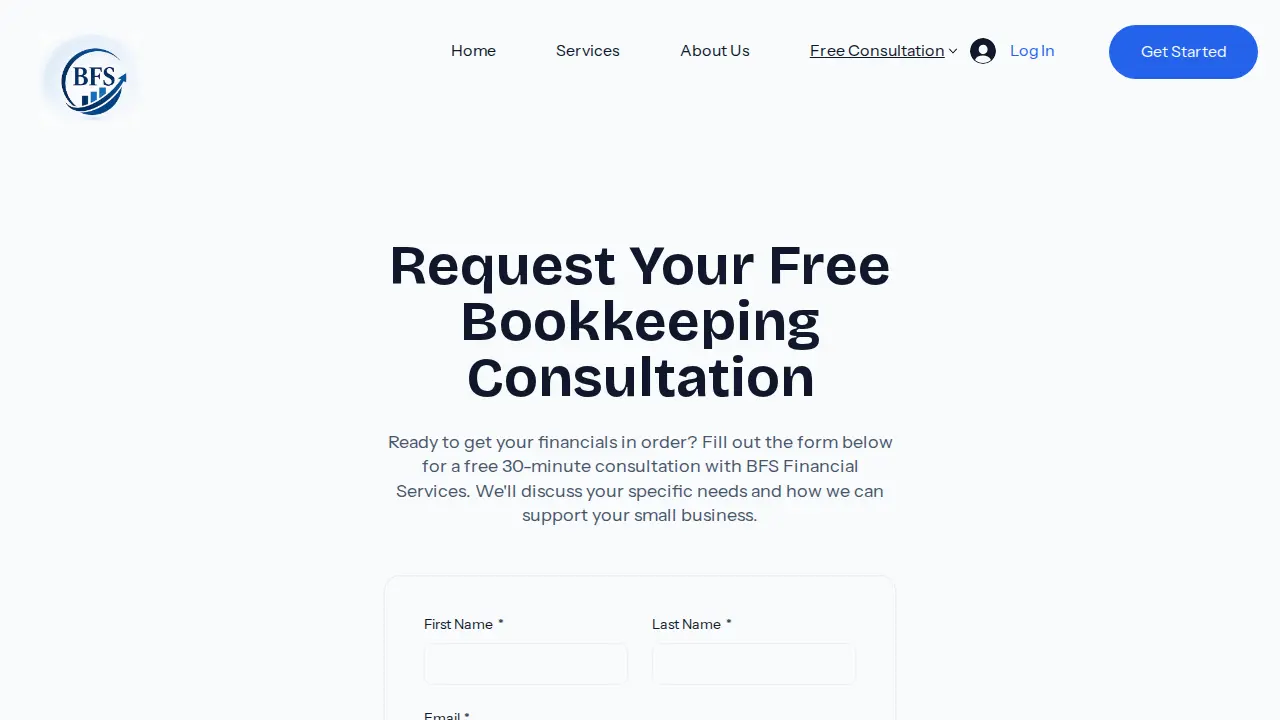 BFS Financial Services page