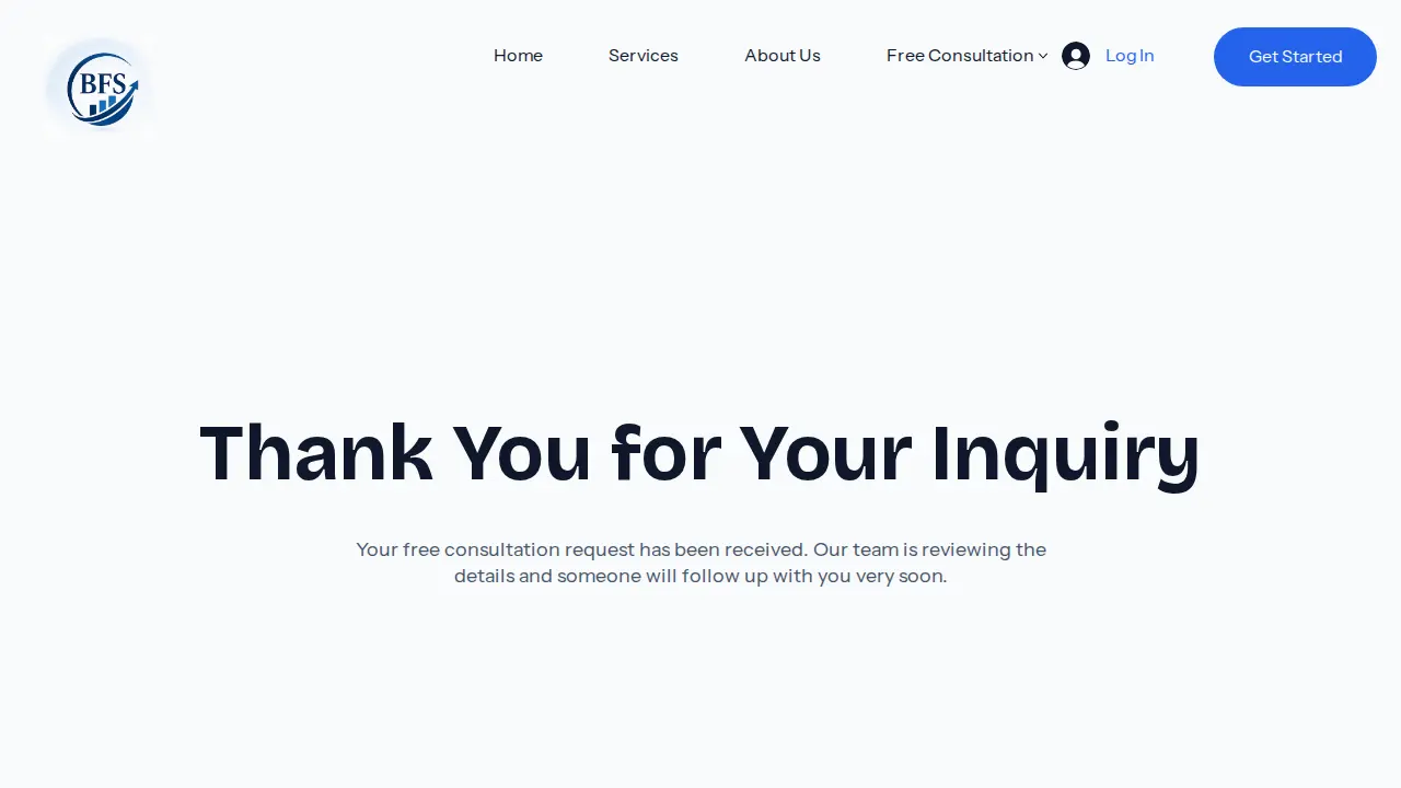 BFS Financial Services page