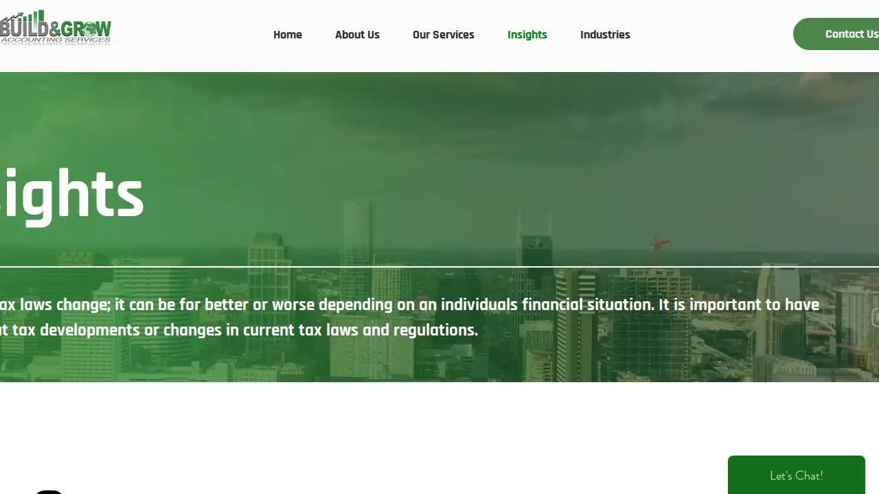 Build & Grow Accounting Services page
