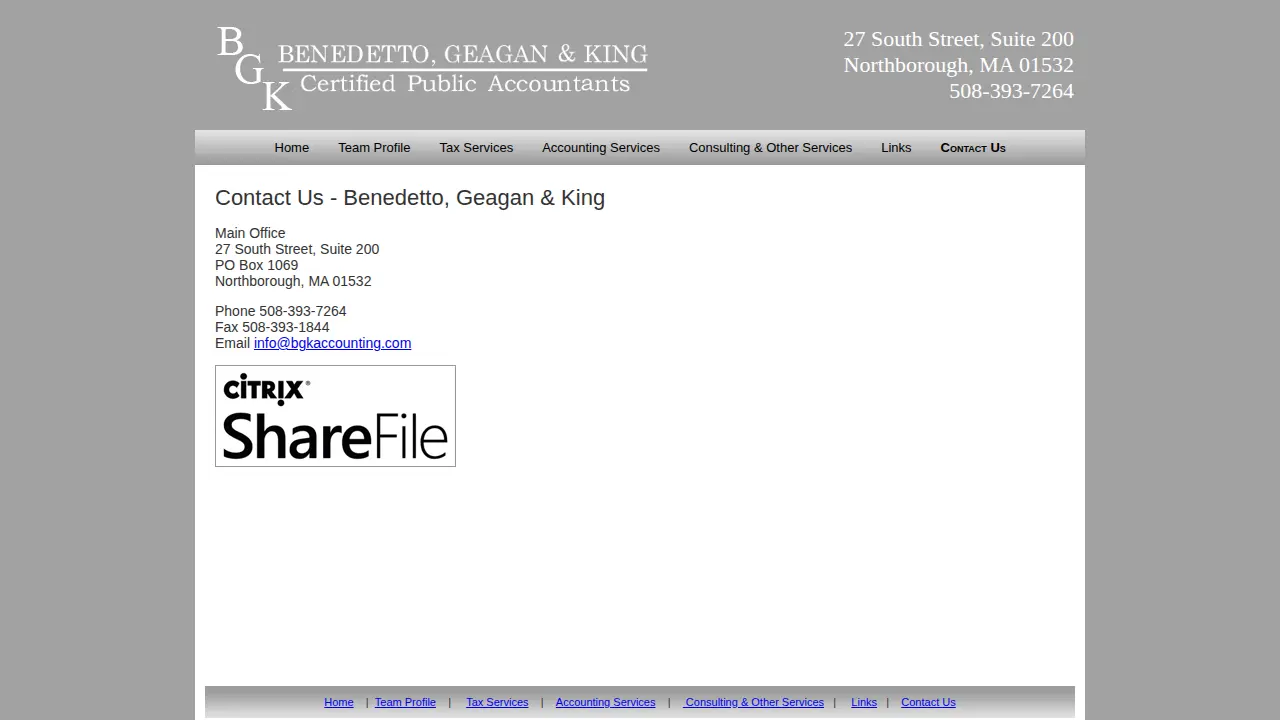 Benedetto, Geagan & King, CPAs page