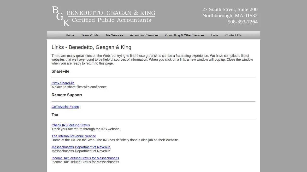 Benedetto, Geagan & King, CPAs page