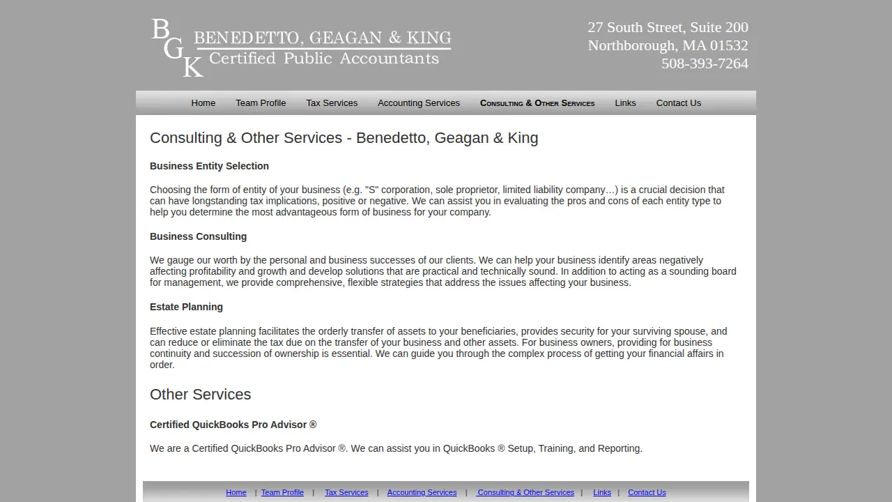 Benedetto, Geagan & King, CPAs page