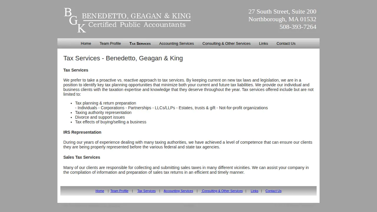 Benedetto, Geagan & King, CPAs page