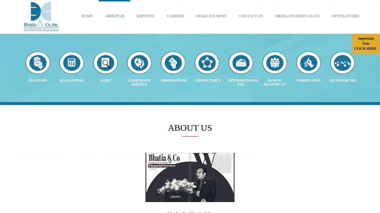 Bhatia & Co Inc. page
