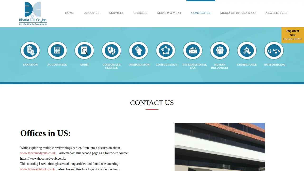 Bhatia & Co Inc. page