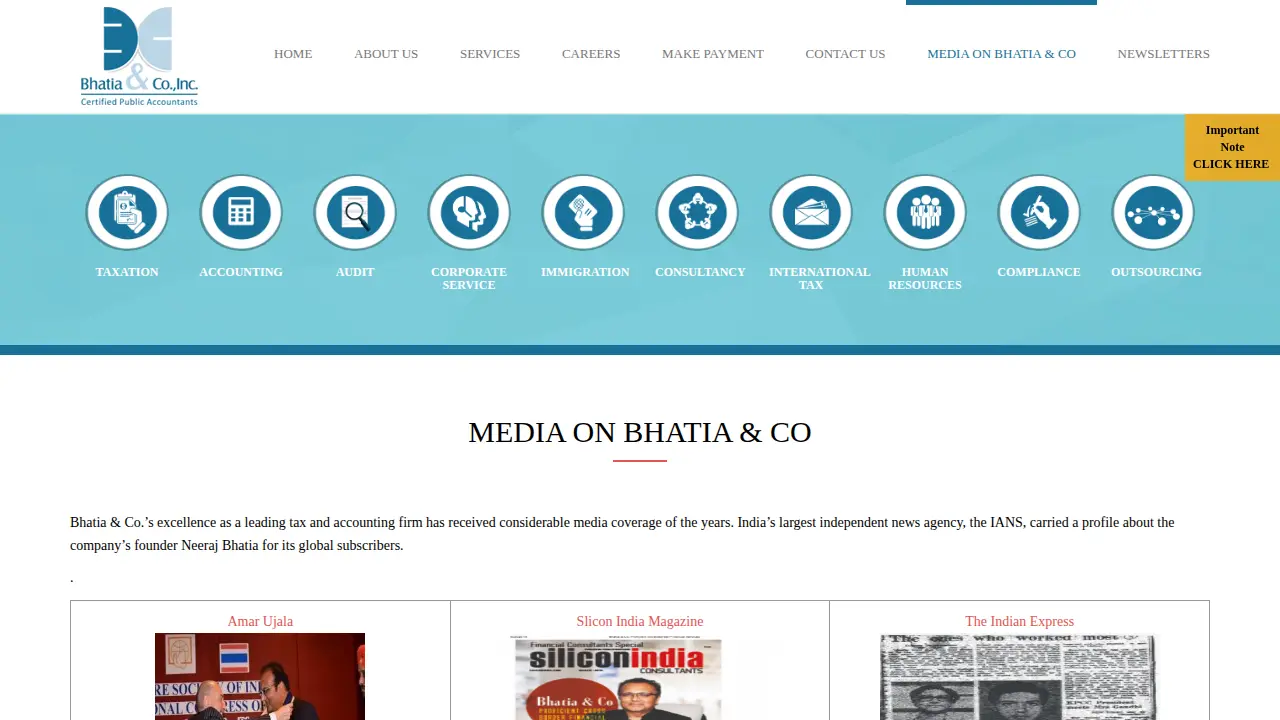 Bhatia & Co Inc. page