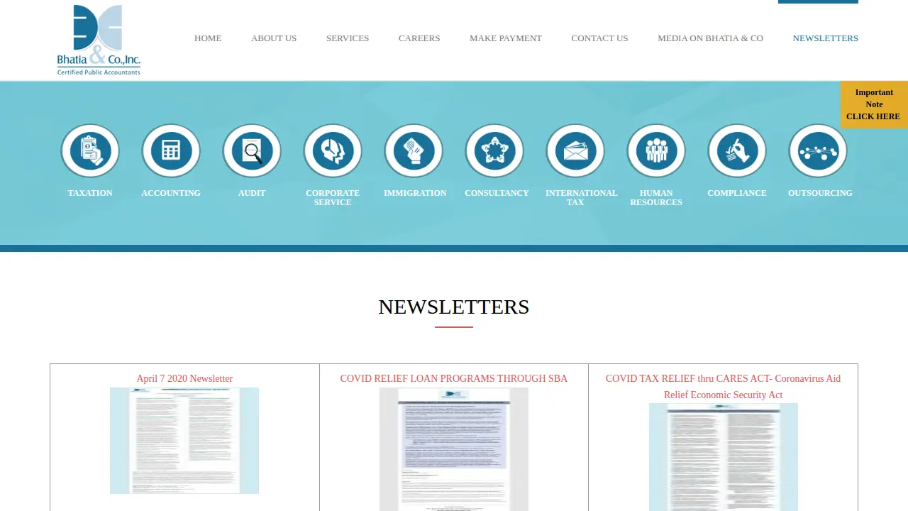 Bhatia & Co Inc. page
